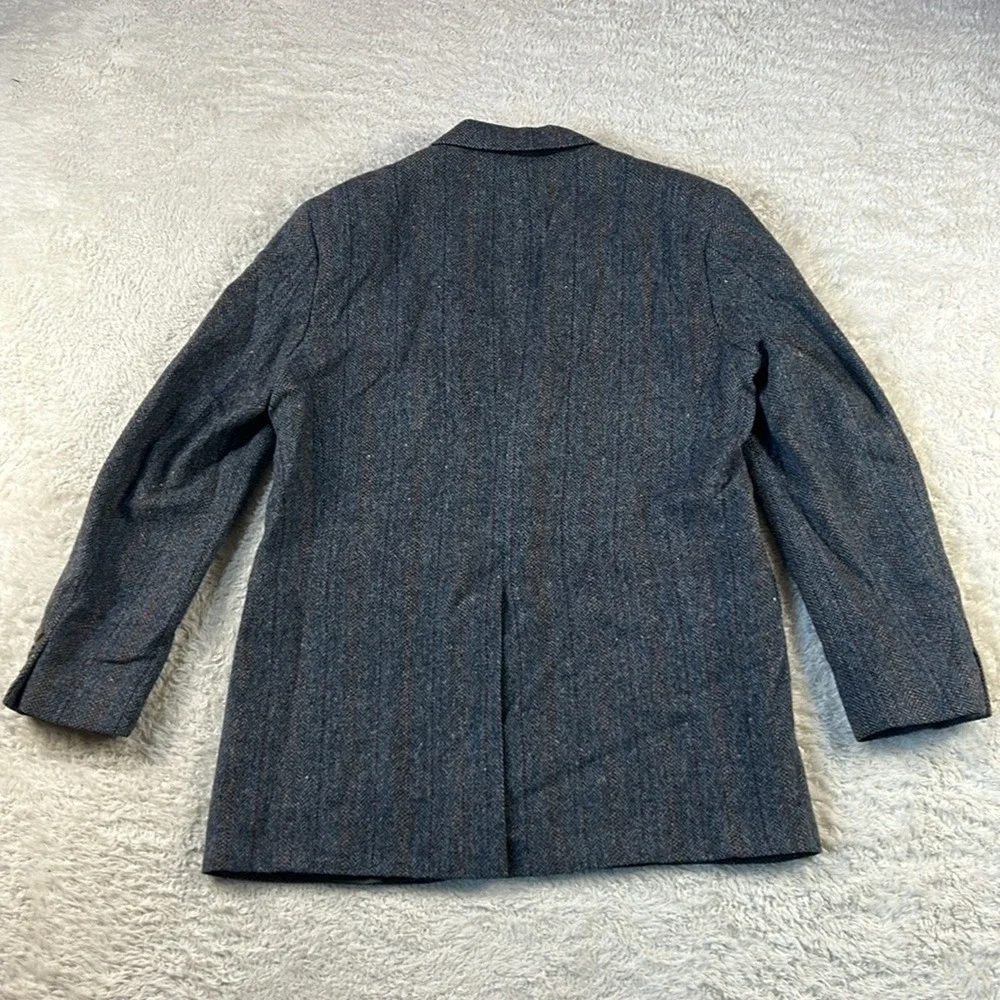 Vintage 70s‎ 80s Oakmont grey wool herringbone tweed suit jacket size 42L